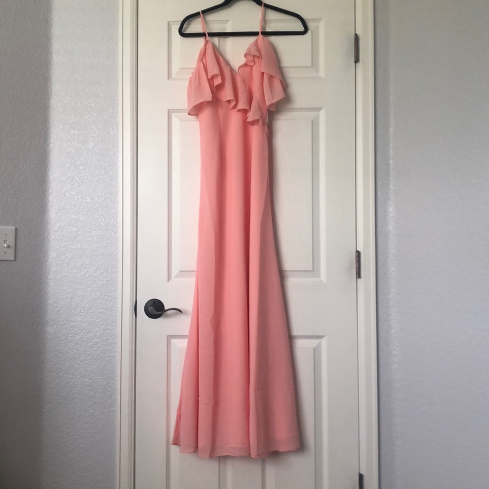 LPA Ruffle Neckline Maxi Dress NWT